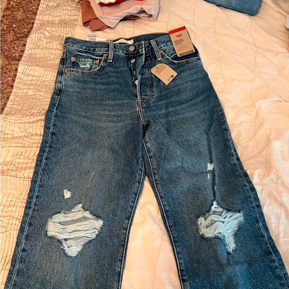 Levi's Distressed Blue Jeans